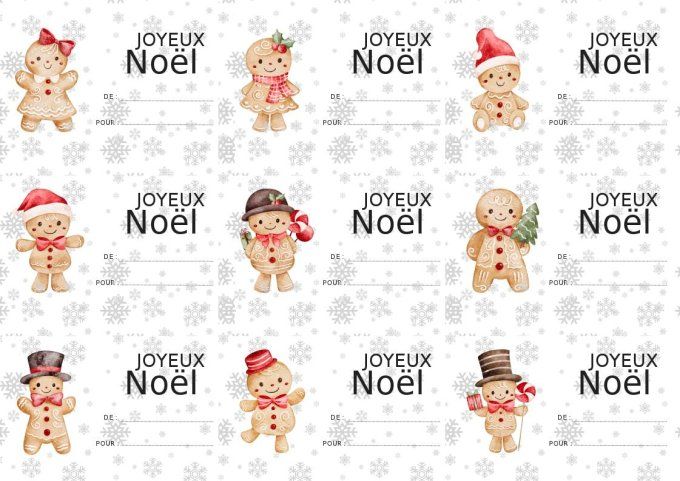 Etiquettes Cadeaux de Noël à imprimer