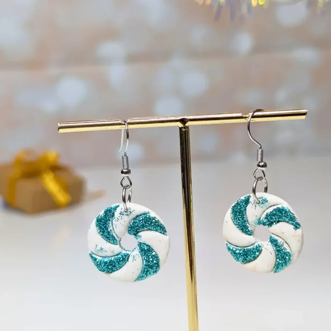 Boucles d'oreilles Candy Noël vert sapin