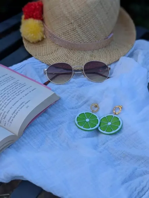 Boucles d'oreilles tranches de citrons verts izbulle