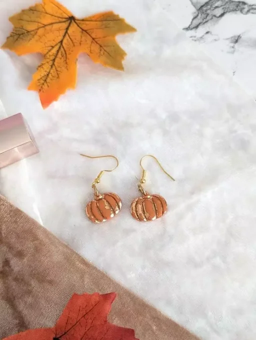Boucles d'oreilles Citrouilles oranges