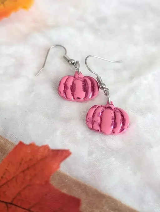 Boucles d'oreilles Citrouilles roses