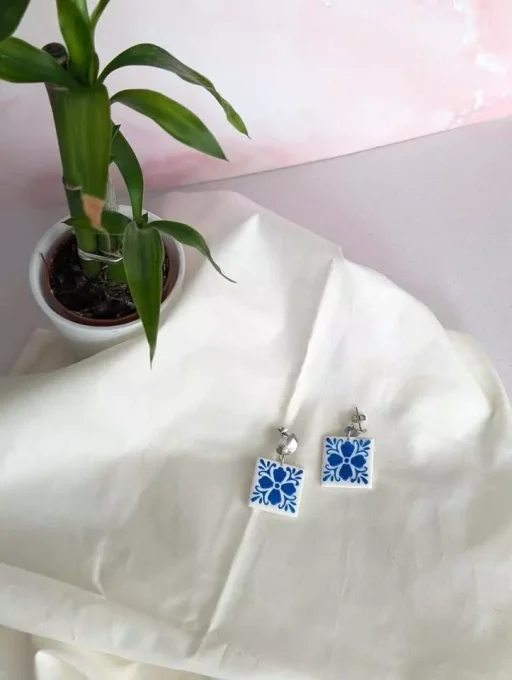 Boucles d'oreilles carrées Azulejos