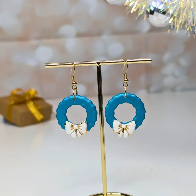 Boucles d'oreilles Couronne de Noël