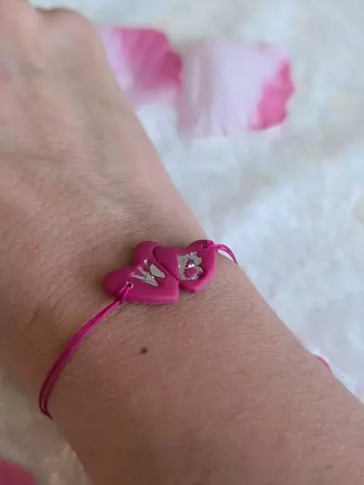 Coffret Duo Bracelets Personnalisés Cœurs et Initiales