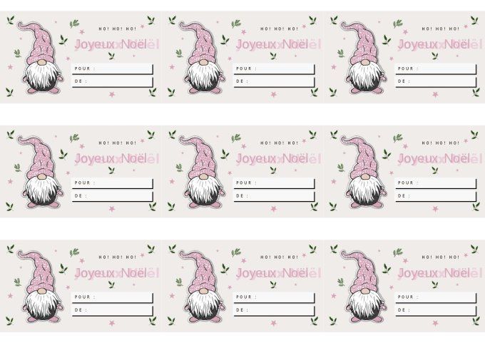 Etiquettes Cadeaux de Noël à imprimer