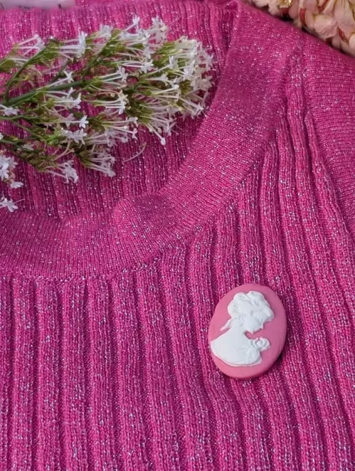bijou camée rose