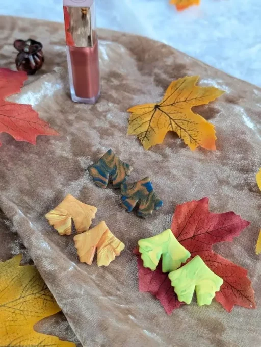 boucles d'oreilles feuilles de ginkgo