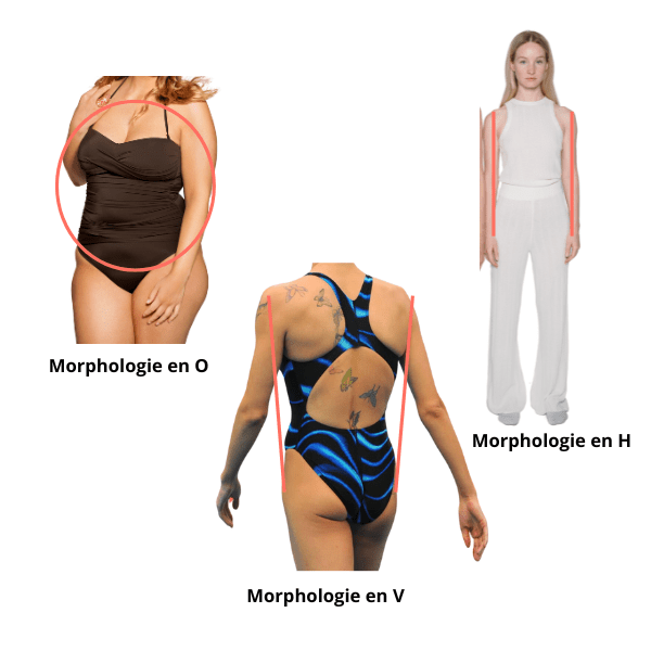 Différentes morphologies femmes morphologie en V, morphologie en H, morphologie en O